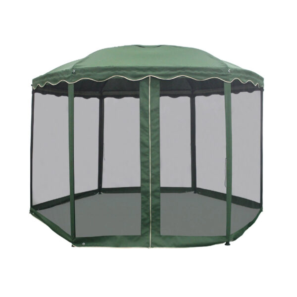 Natura Navy Time series Pavilion de gradina cu plasa anti insecte si fermoar, hexagonal, 180cm,  Verde - Sersimo