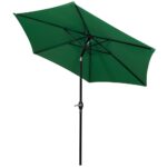 Umbrela terasa gradina, cu manivela si inclinare, diametru 250cm, Verde