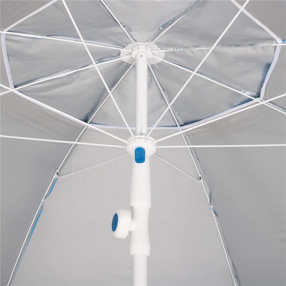 Umbrela tip cort de plaja XXL, cu 2 pereti laterali, protectie UV, inaltime reglabila 140-220 cm, albastru - imagine 7