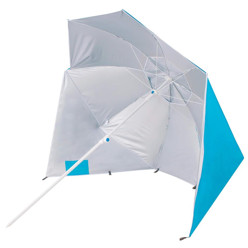 Umbrela tip cort de plaja XXL, cu 2 pereti laterali, protectie UV, inaltime reglabila 140-220 cm, albastru - imagine 8