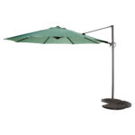 Umbrela suspendata Ibiza cu brat lateral 350cm, verde tip lalea
