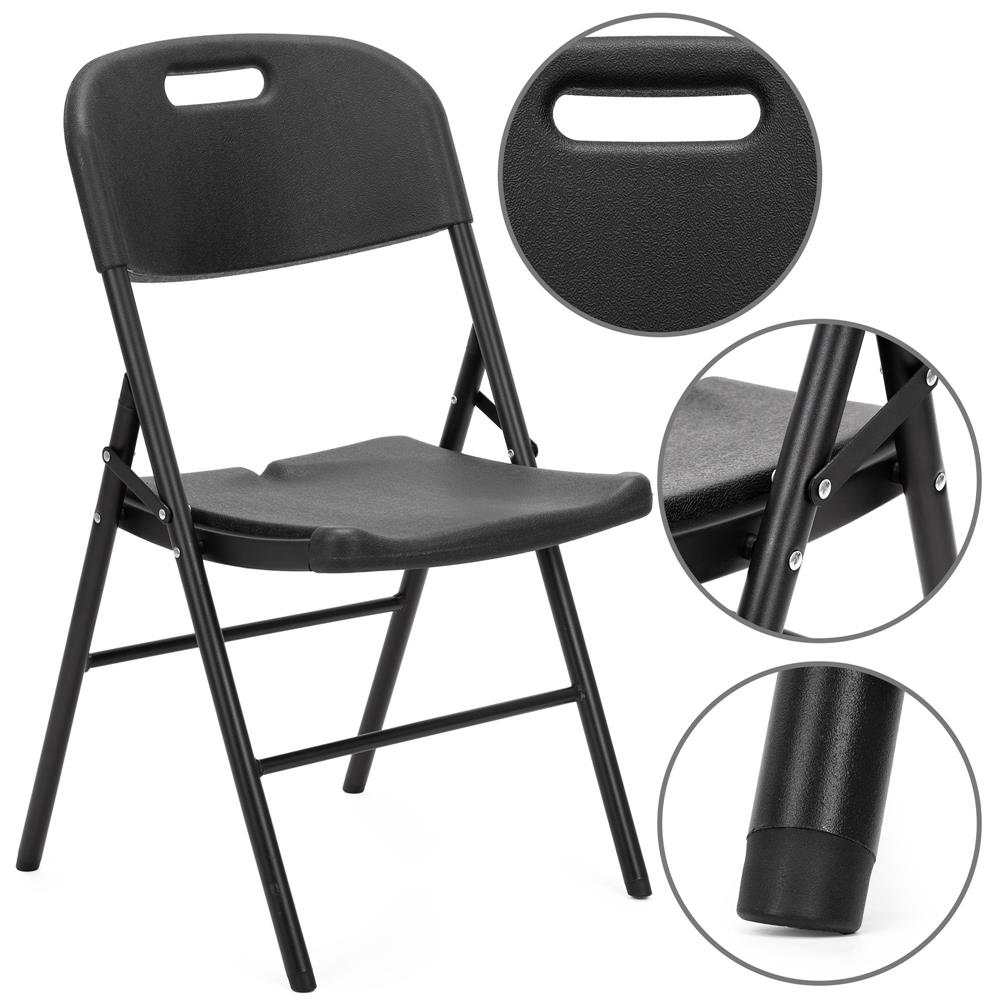 Scaun pliant din plastic pentru catering sau terasa, sarcina 150kg, negru - imagine 14