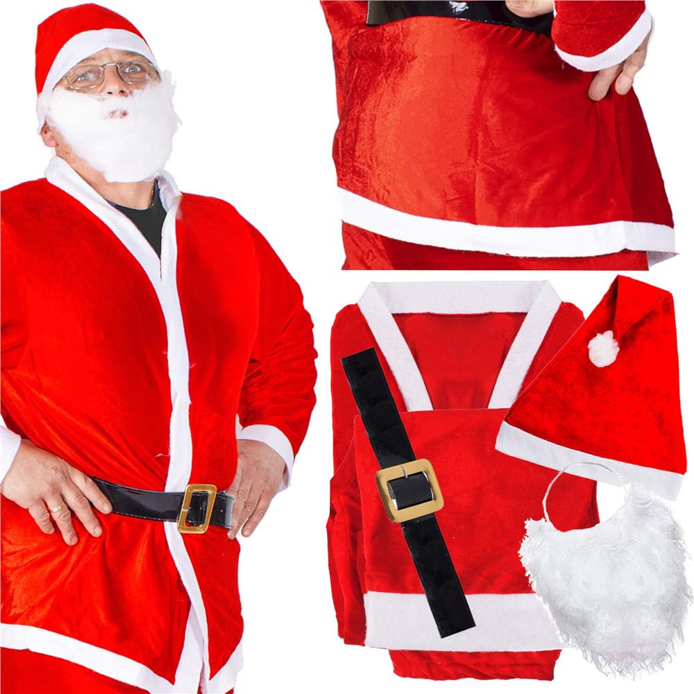 Set costum de Mos Craciun pentru adulti, 5 piese, marime universala - imagine 14