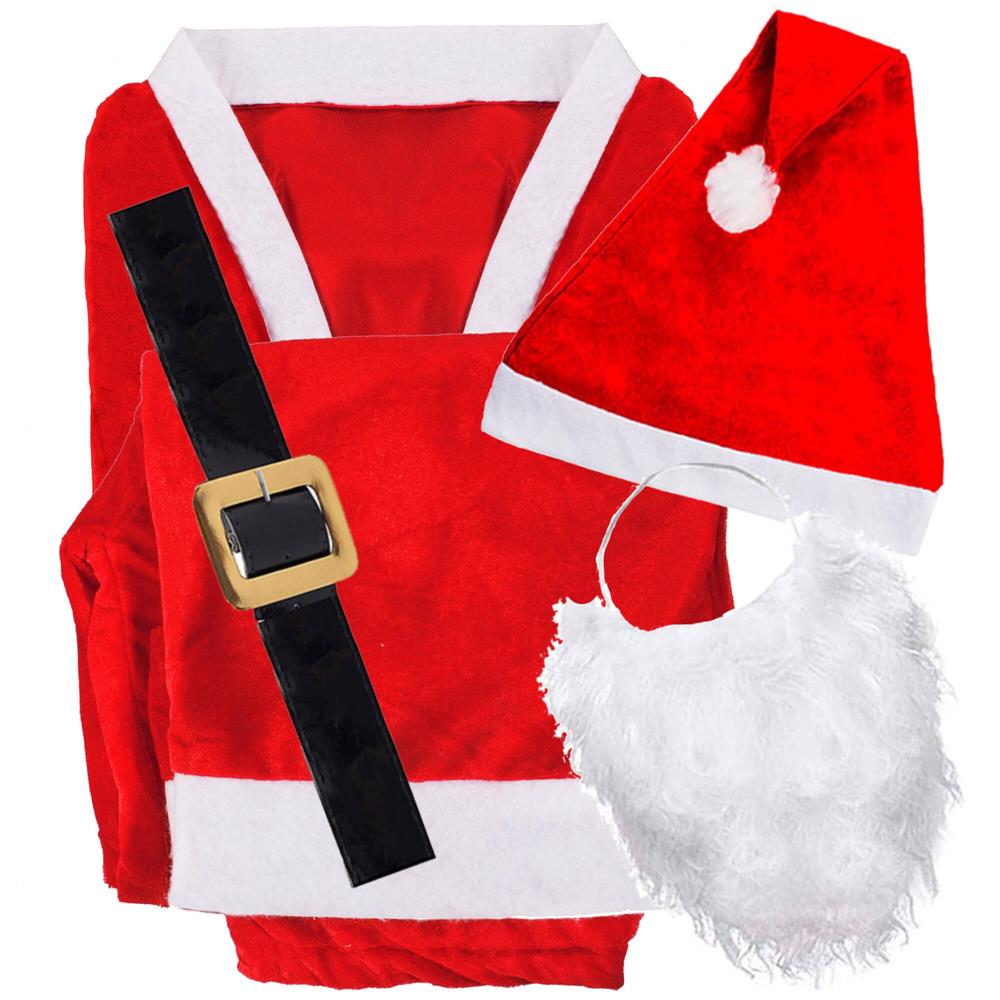 Set costum de Mos Craciun pentru adulti, 5 piese, marime universala - imagine 15
