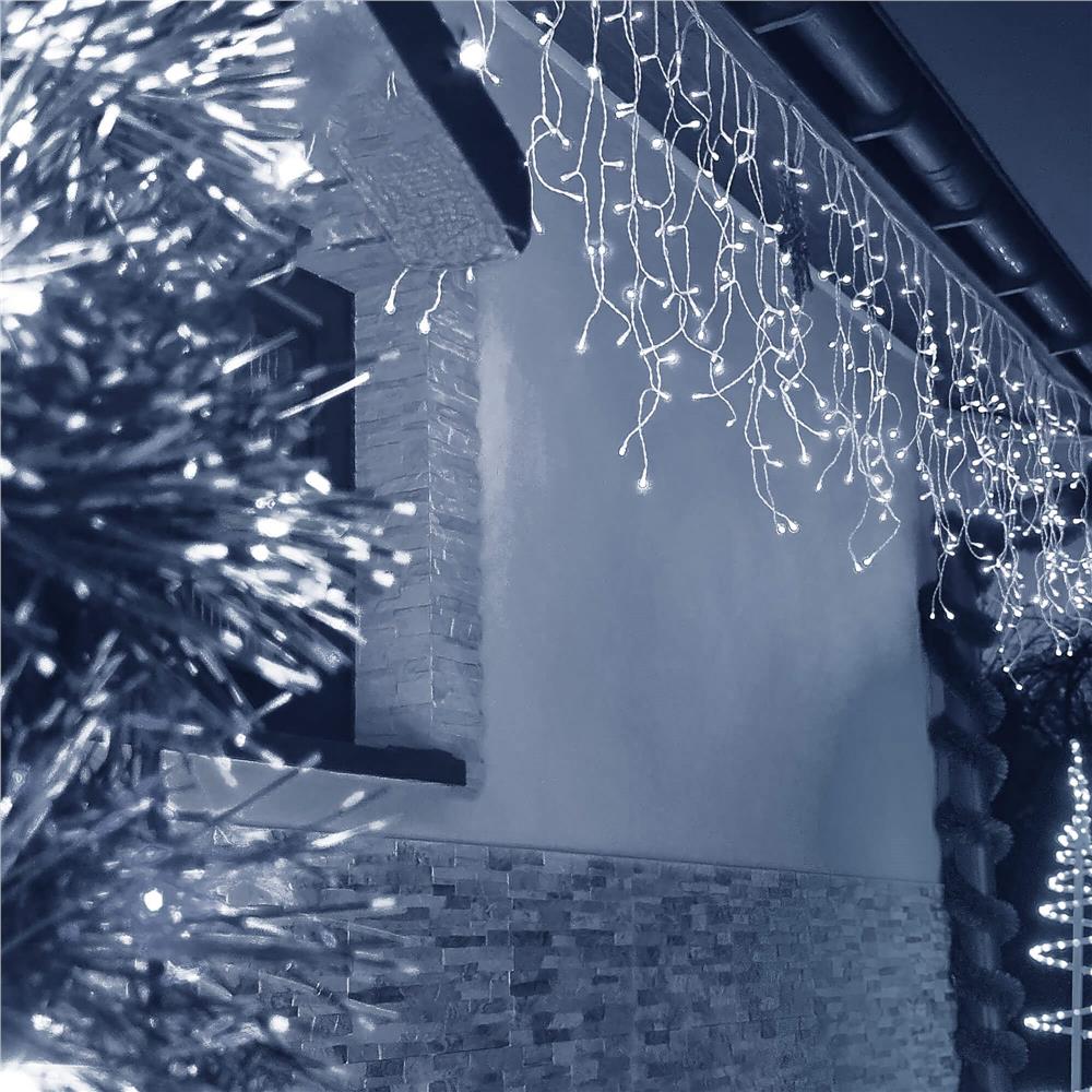 Ghirlanda luminoasa tip perdea 300 LED-uri, 12m, pentru interior/exterior, iluminare alba - imagine 14