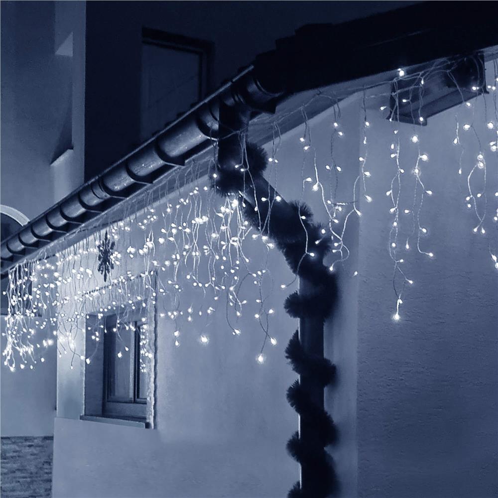 Ghirlanda luminoasa tip perdea 300 LED-uri, 12m, pentru interior/exterior, iluminare alba - imagine 16