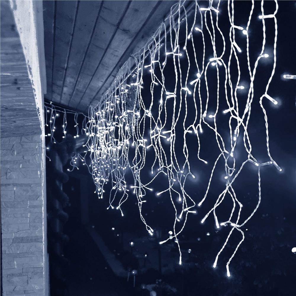 Ghirlanda luminoasa tip perdea 300 LED-uri, 12m, pentru interior/exterior, iluminare alba - imagine 18