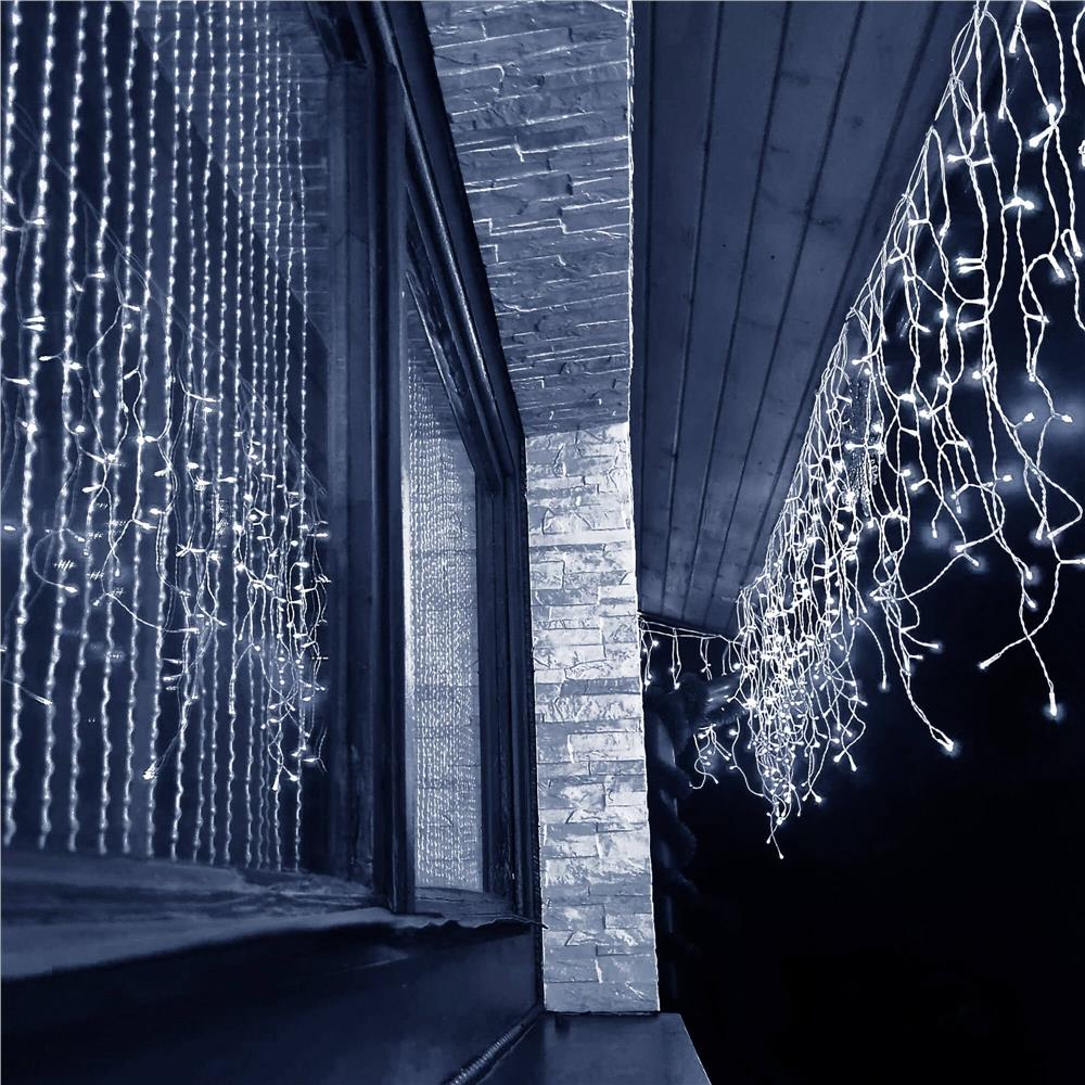 Ghirlanda luminoasa tip perdea 300 LED-uri, 12m, pentru interior/exterior, iluminare alba - imagine 19