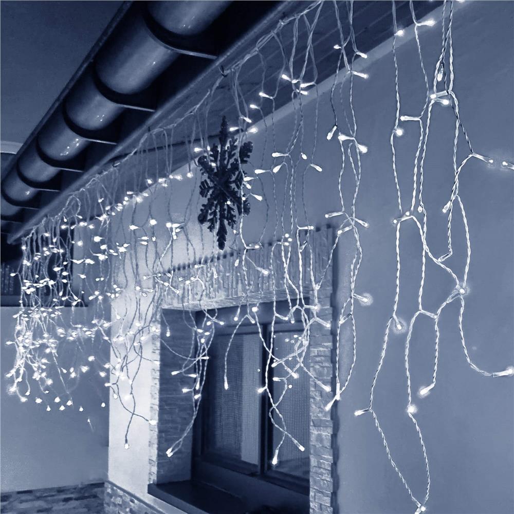 Ghirlanda luminoasa tip perdea 300 LED-uri, 12m, pentru interior/exterior, iluminare alba - imagine 20