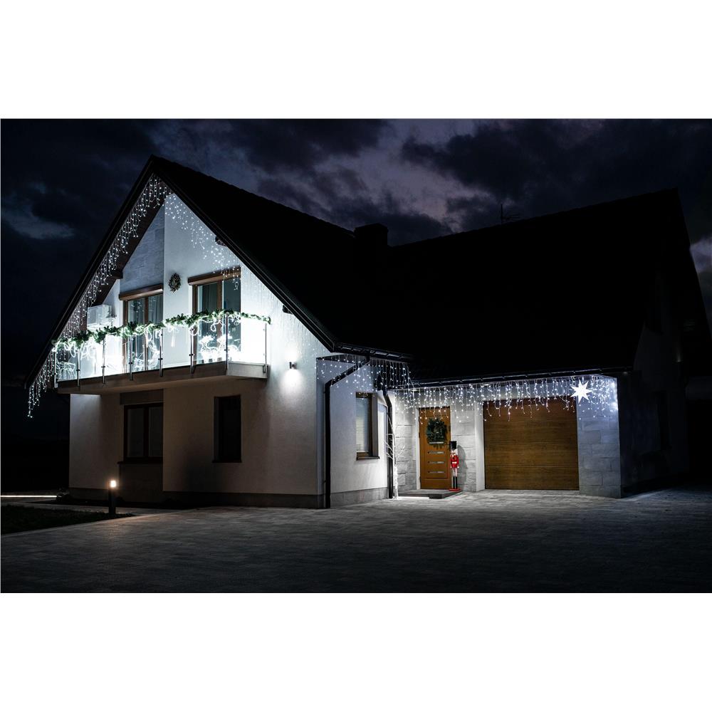 Ghirlanda luminoasa tip perdea 300 LED-uri, 12m, pentru interior/exterior, iluminare alba - imagine 24