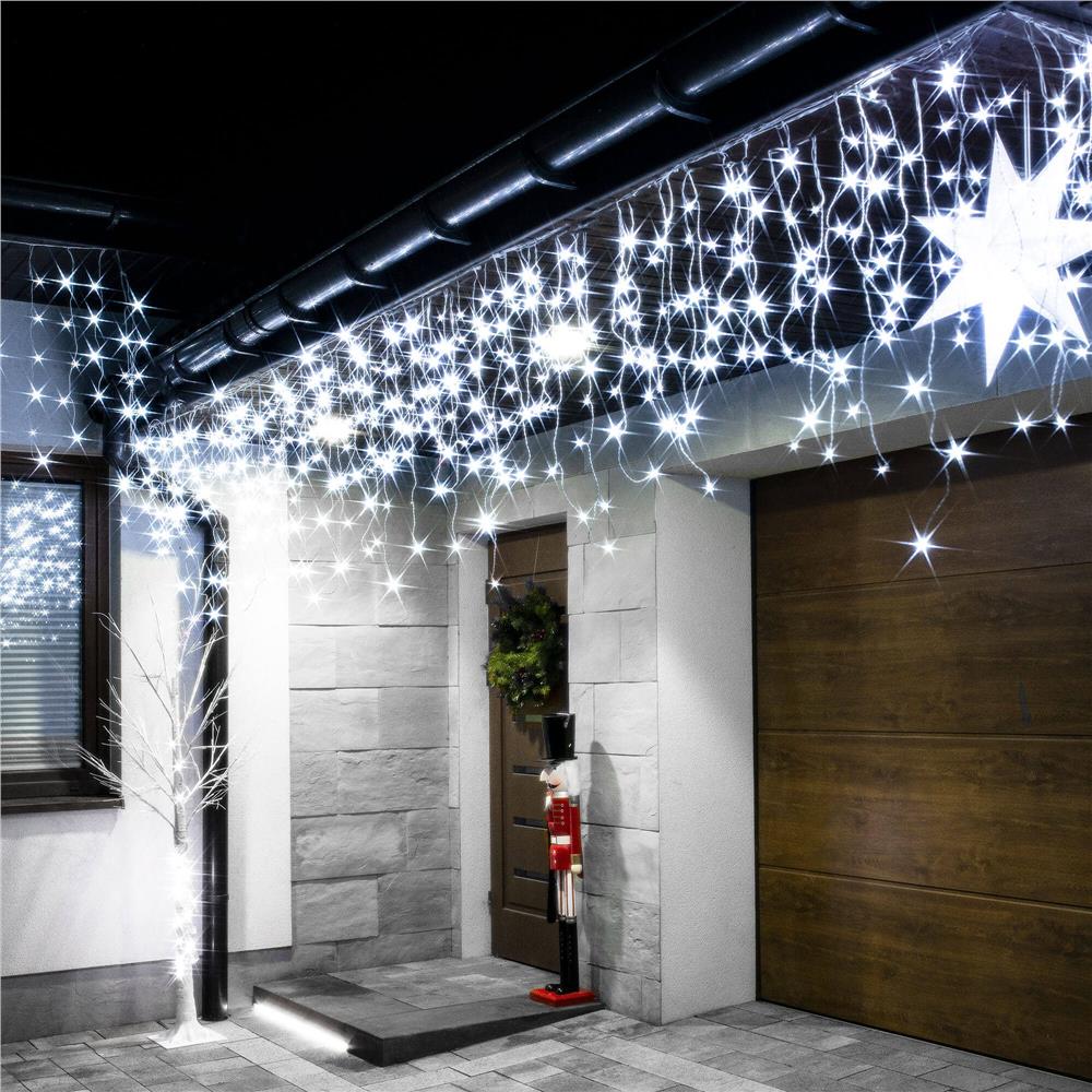 Ghirlanda luminoasa tip perdea 300 LED-uri, 12m, pentru interior/exterior, iluminare alba - imagine 26
