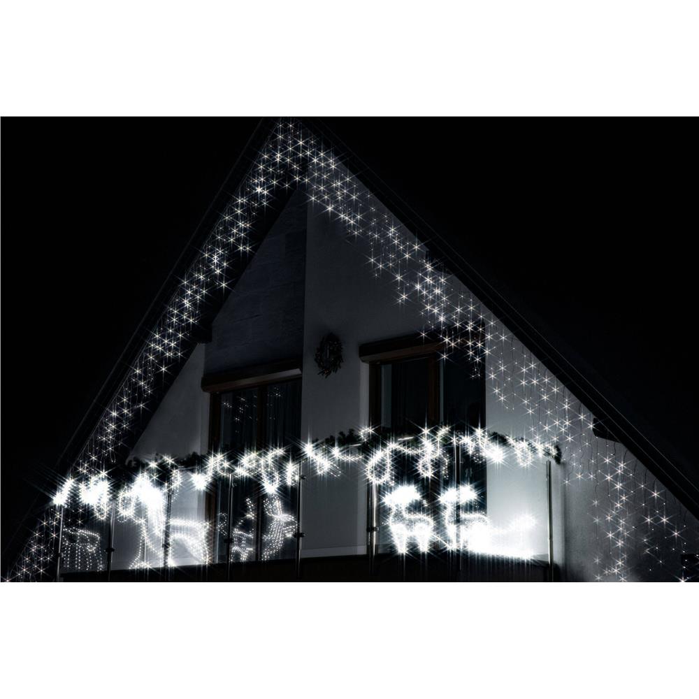 Ghirlanda luminoasa tip perdea 300 LED-uri, 12m, pentru interior/exterior, iluminare alba - imagine 27