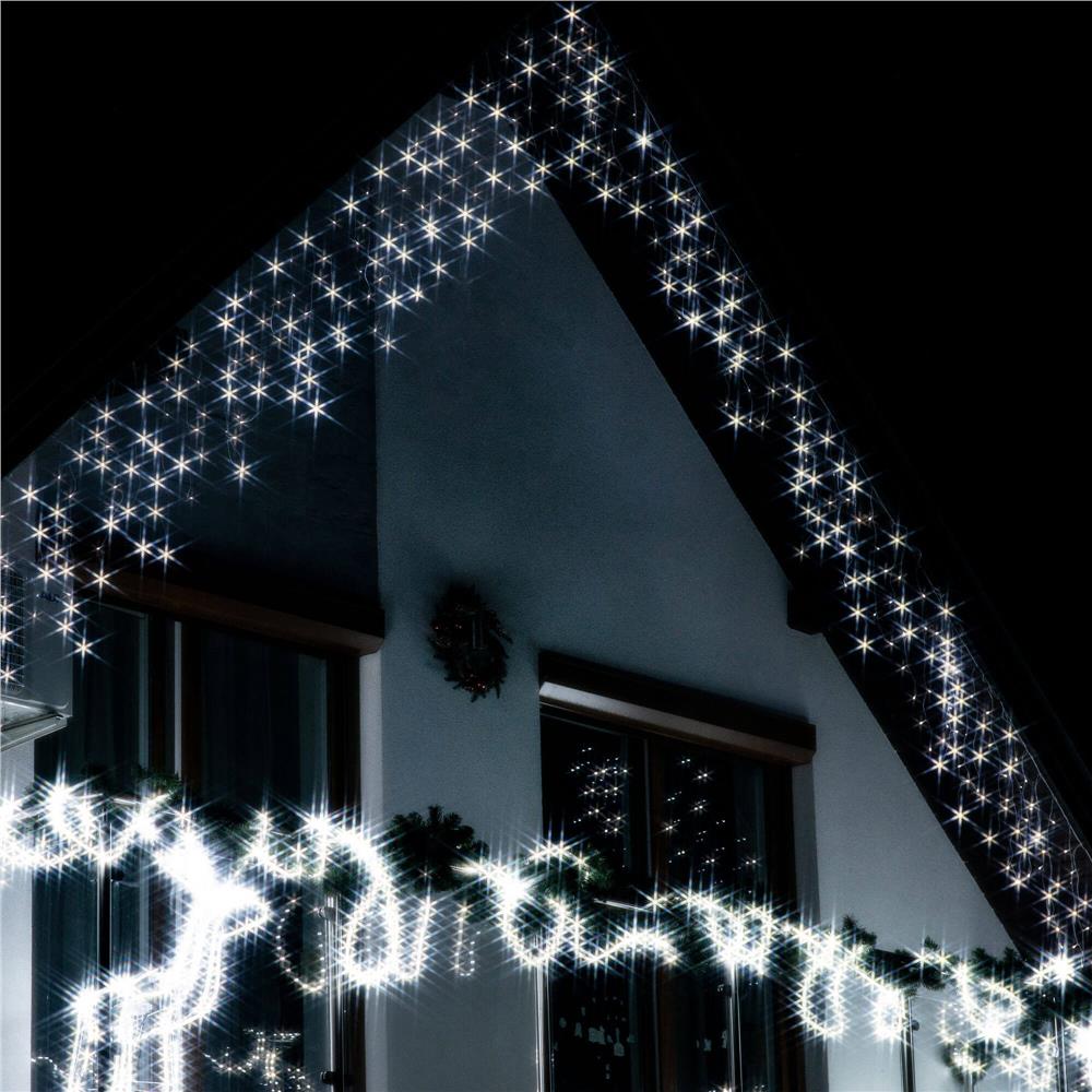 Ghirlanda luminoasa tip perdea 300 LED-uri, 12m, pentru interior/exterior, iluminare alba - imagine 30