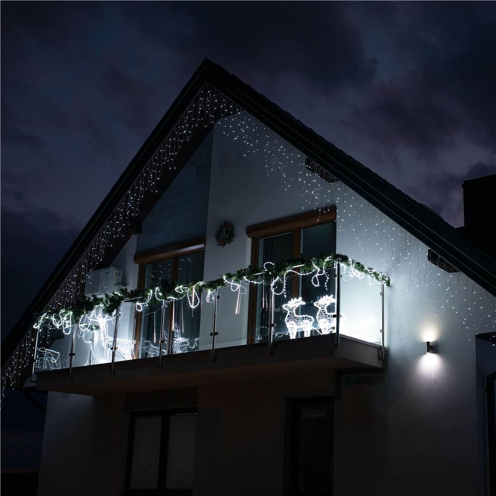 Ghirlanda luminoasa tip perdea 300 LED-uri, 12m, pentru interior/exterior, iluminare alba - imagine 31