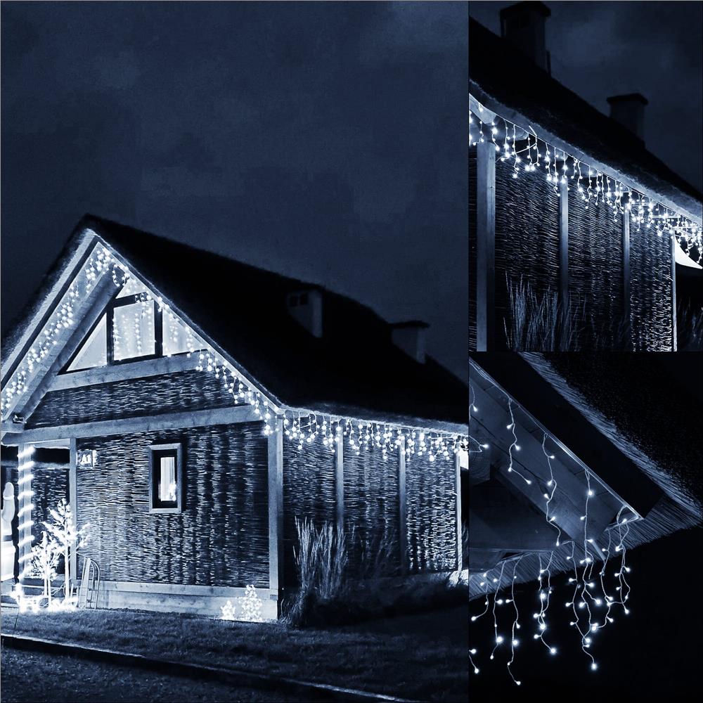 Ghirlanda luminoasa tip perdea 300 LED-uri, 12m, pentru interior/exterior, iluminare alba - imagine 39