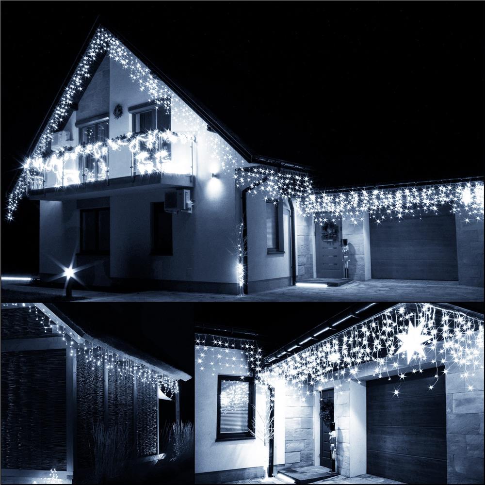 Ghirlanda luminoasa tip perdea 300 LED-uri, 12m, pentru interior/exterior, iluminare alba - imagine 41