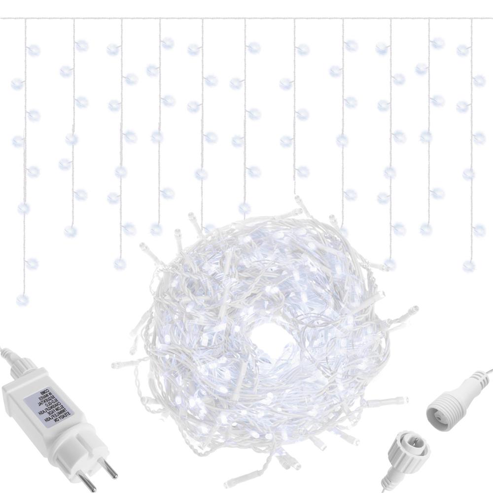 Ghirlanda luminoasa tip perdea 300 LED-uri, 12m, pentru interior/exterior, iluminare alba - imagine 8