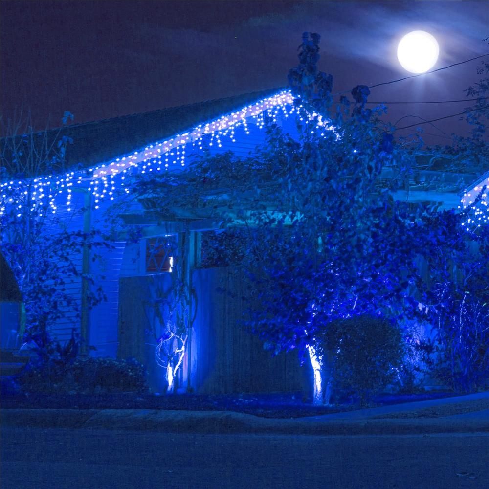 Ghirlanda luminoasa tip perdea 500 LED-uri, 20m, pentru interior/exterior, iluminare albastra - imagine 11
