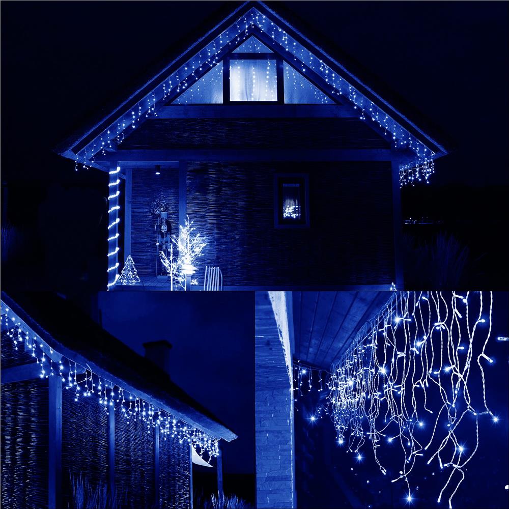 Ghirlanda luminoasa tip perdea 500 LED-uri, 20m, pentru interior/exterior, iluminare albastra - imagine 13