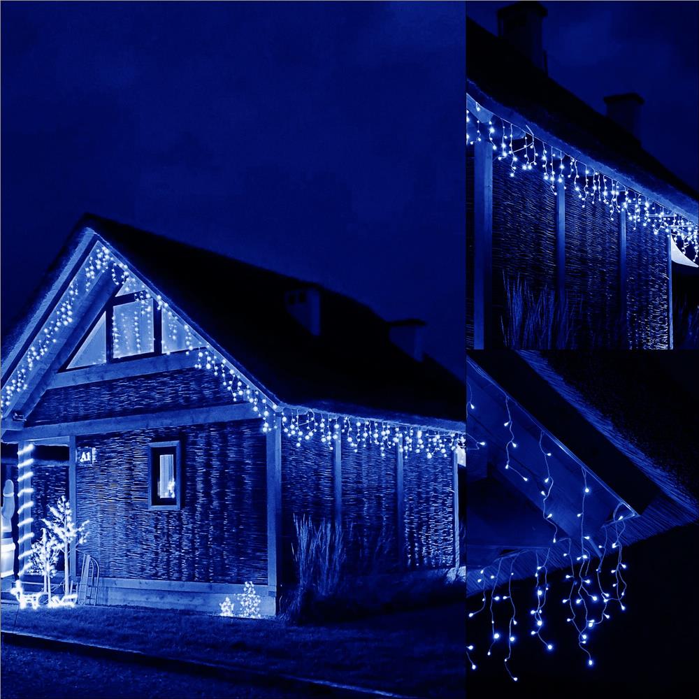 Ghirlanda luminoasa tip perdea 500 LED-uri, 20m, pentru interior/exterior, iluminare albastra - imagine 17