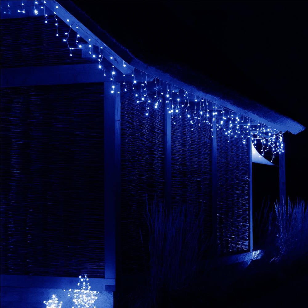 Ghirlanda luminoasa tip perdea 500 LED-uri, 20m, pentru interior/exterior, iluminare albastra - imagine 18