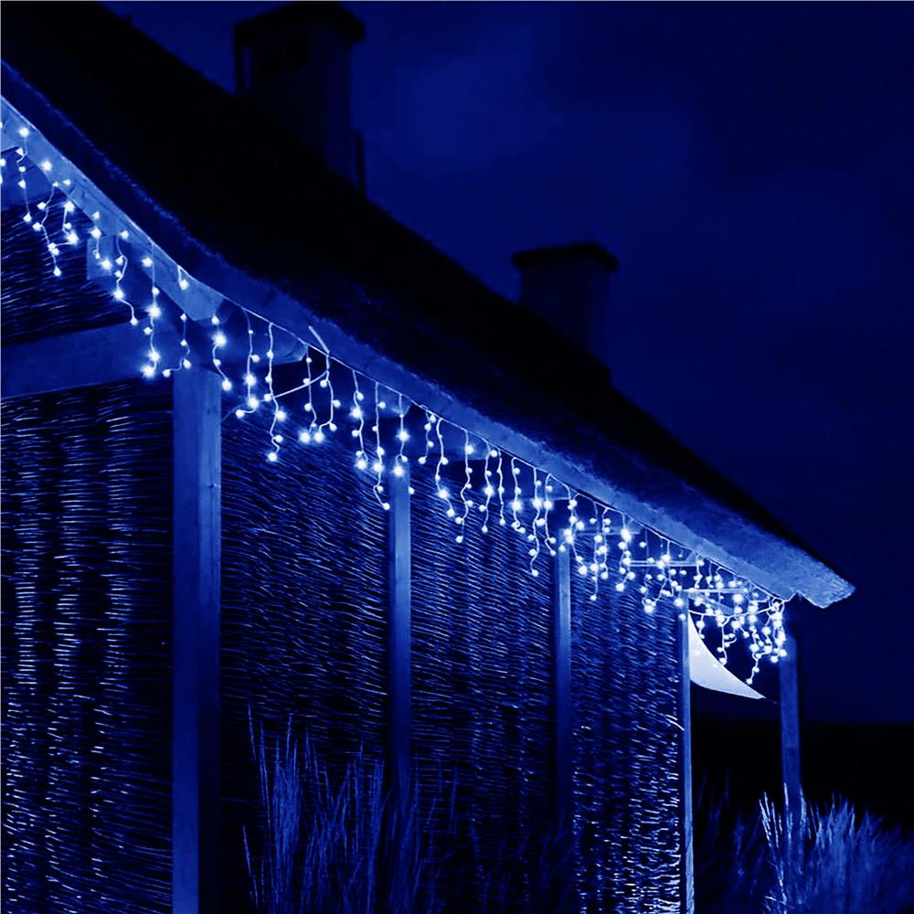 Ghirlanda luminoasa tip perdea 500 LED-uri, 20m, pentru interior/exterior, iluminare albastra - imagine 20