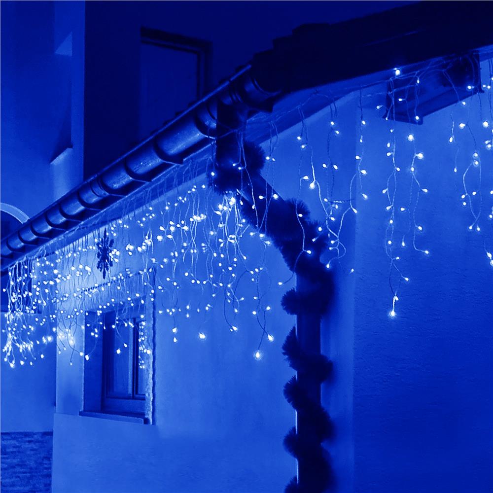 Ghirlanda luminoasa tip perdea 500 LED-uri, 20m, pentru interior/exterior, iluminare albastra - imagine 21