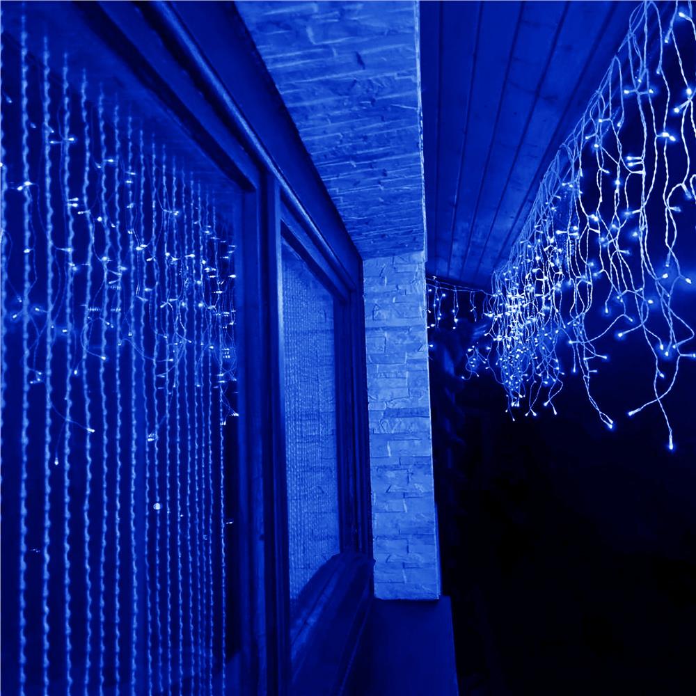 Ghirlanda luminoasa tip perdea 500 LED-uri, 20m, pentru interior/exterior, iluminare albastra - imagine 22