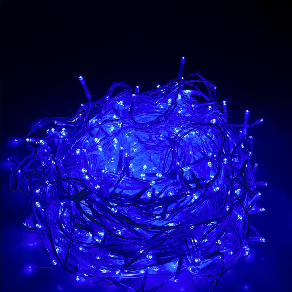 Ghirlanda luminoasa tip perdea 500 LED-uri, 20m, pentru interior/exterior, iluminare albastra - imagine 34