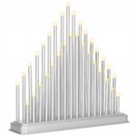 Lumanari decorative de Craciun, 33 becuri tip LED, culoare argintiu
