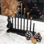 Lumanari decorative de Craciun, 9 becuri tip LED, culoare negru