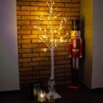 Pom decorativ luminat pentru Craciun, pentru interior/exterior, inaltime 180cm, 96 leduri cu lumina alb cald