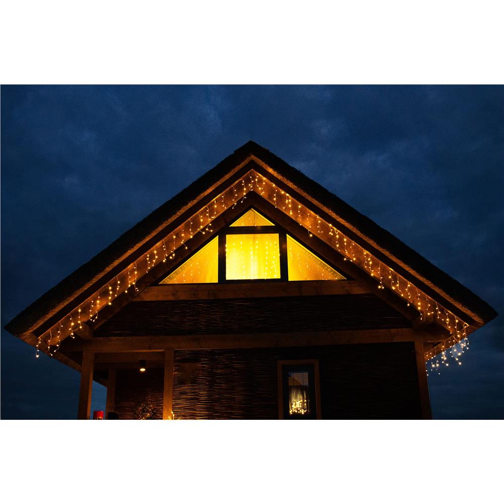 Ghirlanda luminoasa tip perdea 300 LED-uri, 12m, pentru interior/exterior, iluminare galbena - imagine 6