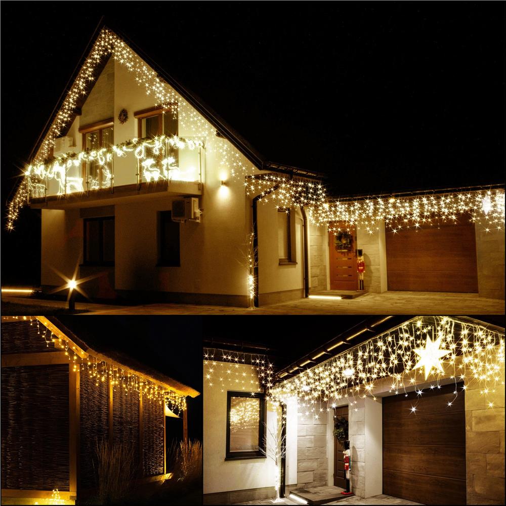 Ghirlanda luminoasa tip perdea 300 LED-uri, 12m, pentru interior/exterior, iluminare galbena - imagine 15