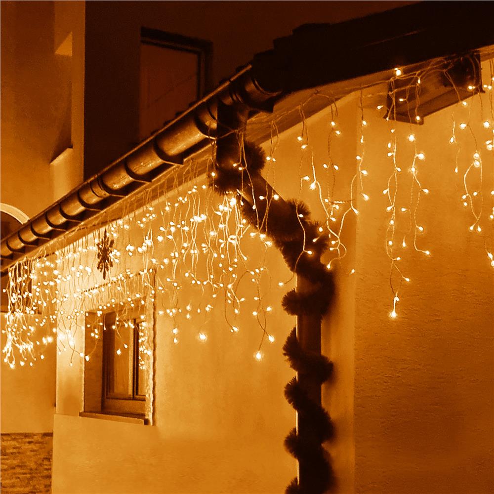Ghirlanda luminoasa tip perdea 300 LED-uri, 12m, pentru interior/exterior, iluminare galbena - imagine 16