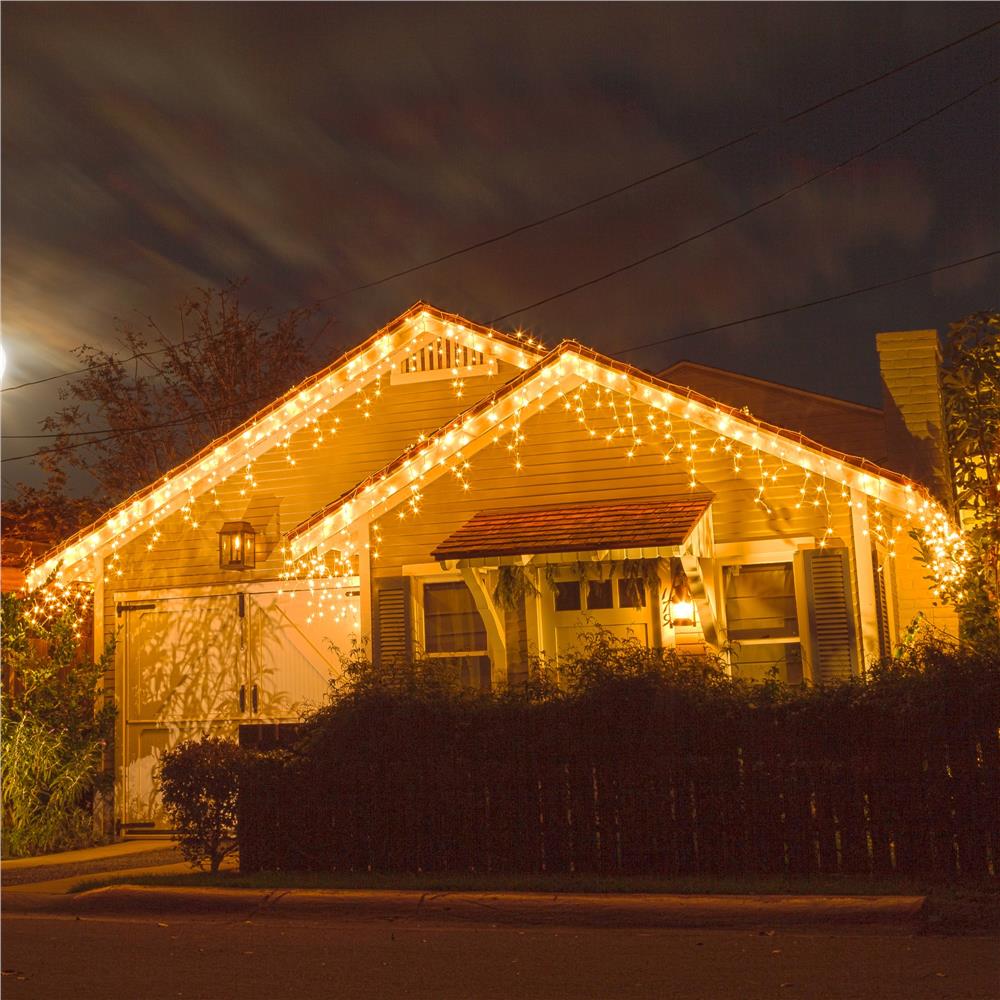 Ghirlanda luminoasa tip perdea 300 LED-uri, 12m, pentru interior/exterior, iluminare galbena - imagine 19
