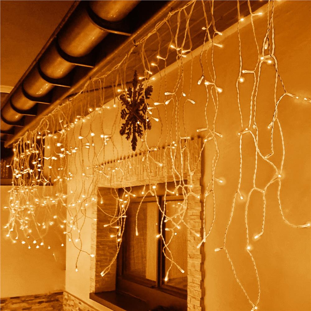 Ghirlanda luminoasa tip perdea 300 LED-uri, 12m, pentru interior/exterior, iluminare galbena - imagine 20