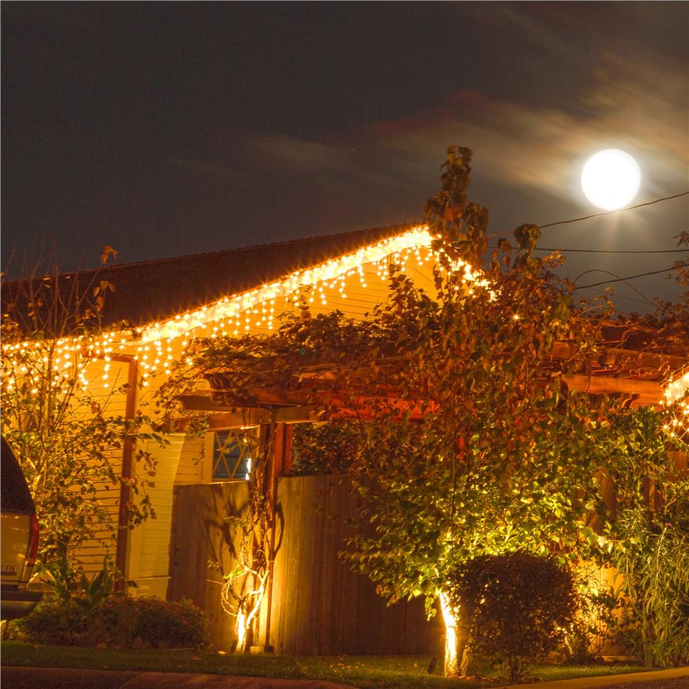 Ghirlanda luminoasa tip perdea 300 LED-uri, 12m, pentru interior/exterior, iluminare galbena - imagine 24