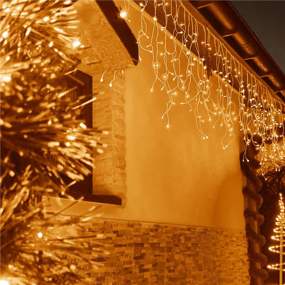 Ghirlanda luminoasa tip perdea 300 LED-uri, 12m, pentru interior/exterior, iluminare galbena - imagine 25