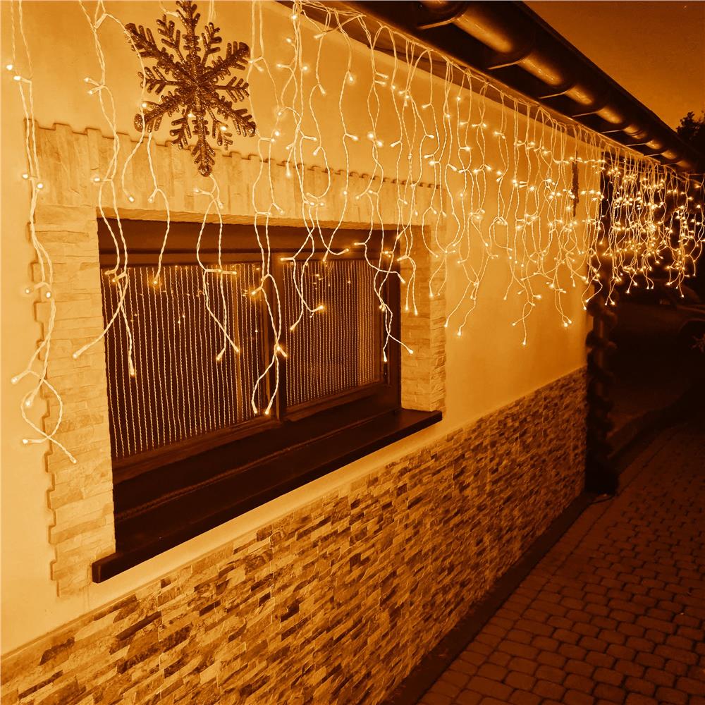 Ghirlanda luminoasa tip perdea 300 LED-uri, 12m, pentru interior/exterior, iluminare galbena - imagine 26