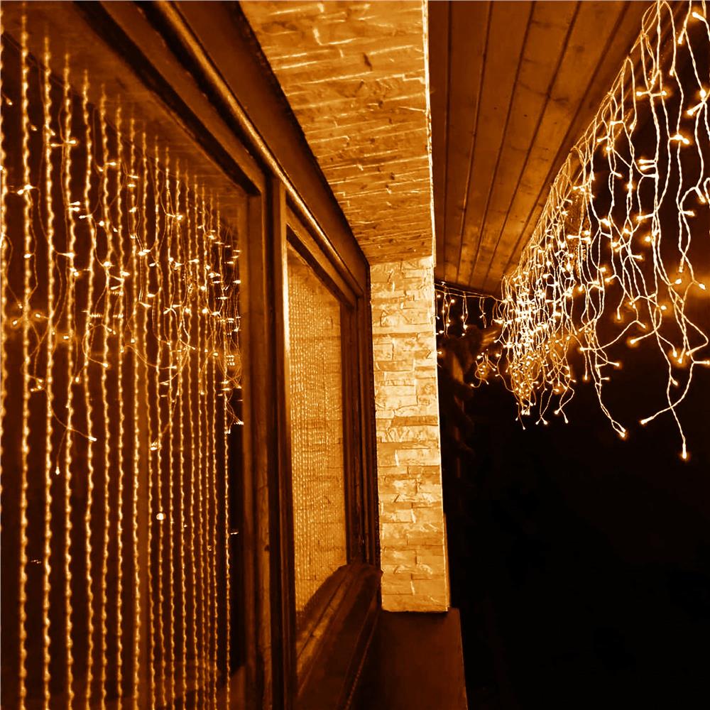 Ghirlanda luminoasa tip perdea 300 LED-uri, 12m, pentru interior/exterior, iluminare galbena - imagine 27