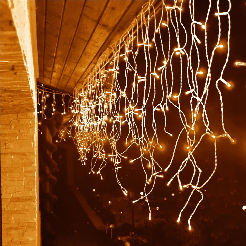 Ghirlanda luminoasa tip perdea 300 LED-uri, 12m, pentru interior/exterior, iluminare galbena - imagine 28