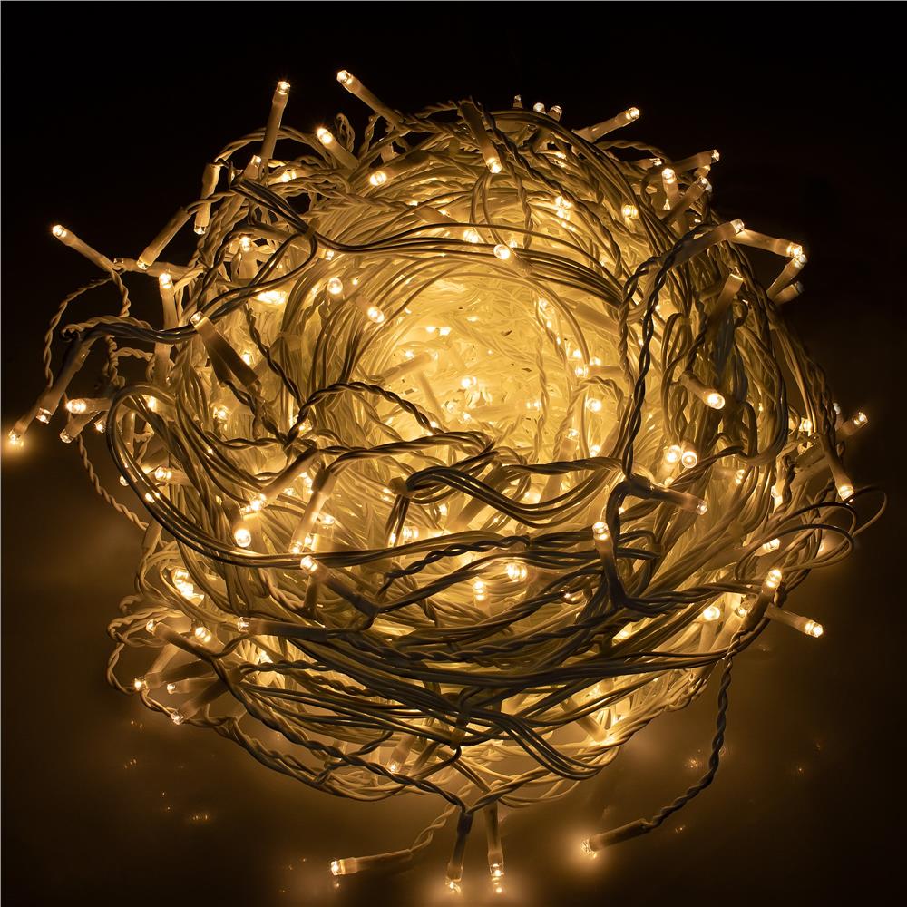 Ghirlanda luminoasa tip perdea 300 LED-uri, 12m, pentru interior/exterior, iluminare galbena - imagine 30