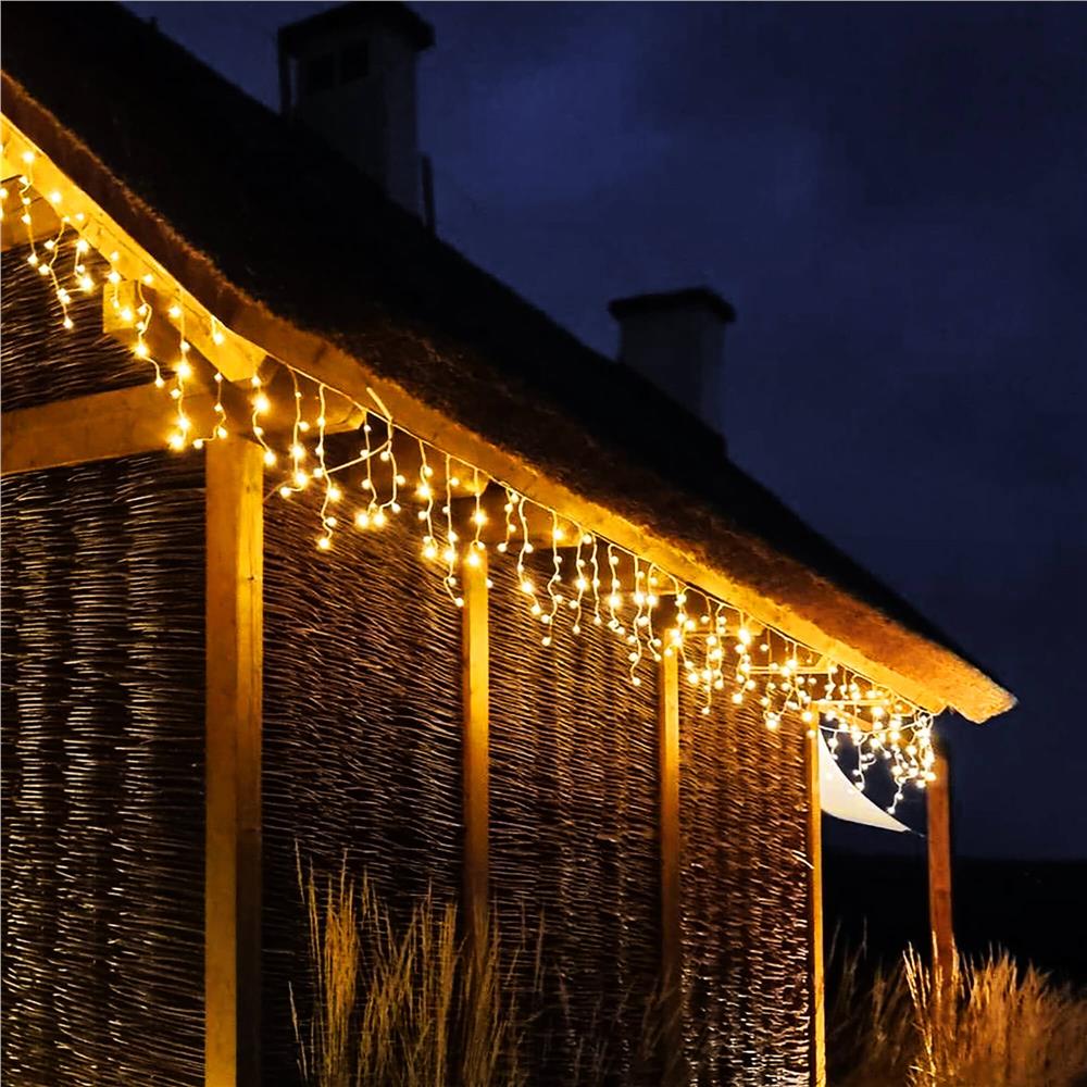 Ghirlanda luminoasa tip perdea 300 LED-uri, 12m, pentru interior/exterior, iluminare galbena - imagine 9