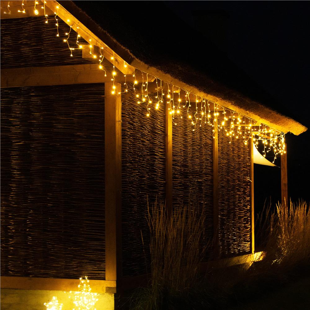 Ghirlanda luminoasa tip perdea 300 LED-uri, 12m, pentru interior/exterior, iluminare galbena - imagine 12