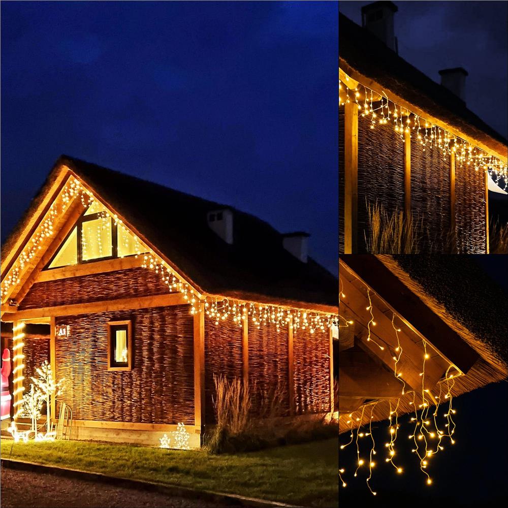 Ghirlanda luminoasa tip perdea 300 LED-uri, 12m, pentru interior/exterior, iluminare galbena - imagine 13