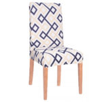 Husa universala pentru scaun, marime universala, poliester si spandex, 45 cm x 60 cm, romburi, gri albastru