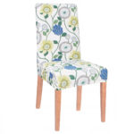 Husa universala pentru scaun, marime universala, poliester si spandex, 45 cm x 60 cm, imprimeu floral, gri