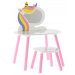 (P) Set de toaleta Lily cu masuta si scaun pentru copii, unicorn