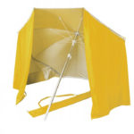 Umbrela tip cort de plaja, cu 2 pereti laterali, 170cm, galben